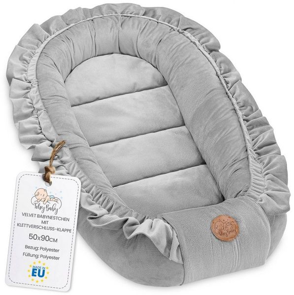 Nestchen Baby - Babynestchen Neugeborene Minky Babynest für kinderbett Vielseitiges tragbar Nest kuschelnest zubehör für babybett warm winter coccon Velvet Grau