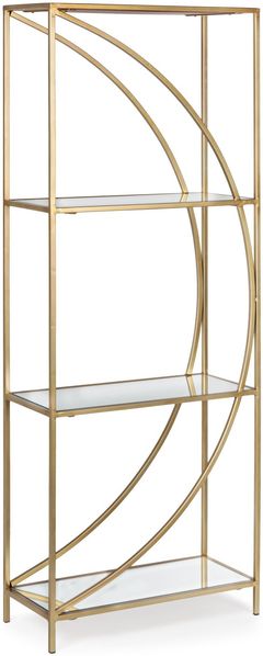 Regal Ronela aus Metall und Glas, elegant, Gold, 3 Fächer, modernes Design, Bizzotto