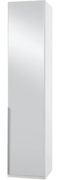 Kleiderschrank New York Wäscheschrank 45 x 58 x 234 cm weiß 1-türig Spiegel (18411)