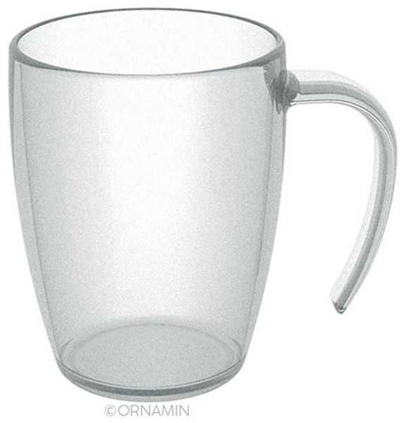 Ornamin Becher Kaffeebecher mit ergonomischem Henkel, Kunststoff, BPA-frei l Stapelbar l Made in Germany