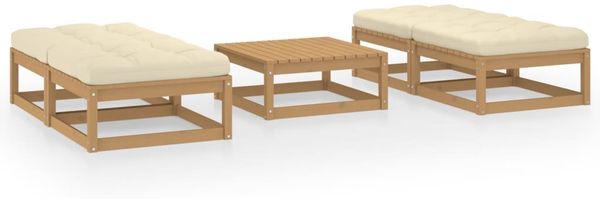 vidaXL 5-tlg. Garten-Lounge-Set mit Kissen Kiefer Massivholz 3076292