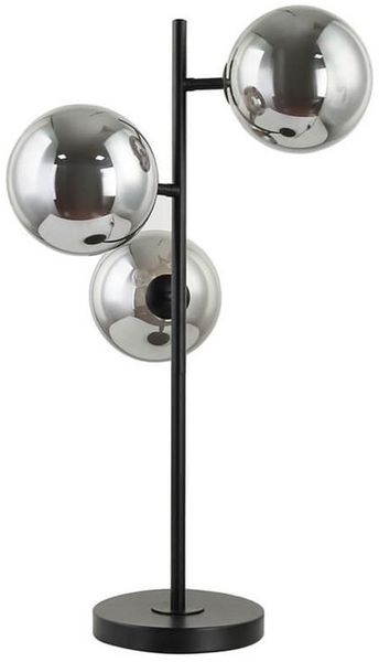 HOME DELUXE Tischlampe aus Glas VIOLA - Rauchgrau