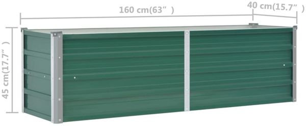 vidaXL Garten-Hochbeet Verzinkter Stahl 160x40x45 cm Grün 44851 Bild 7