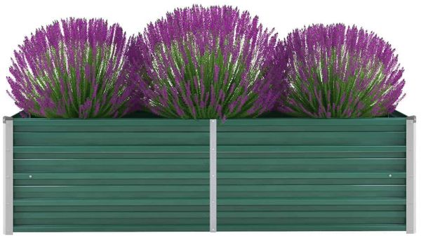 vidaXL Garten-Hochbeet Verzinkter Stahl 160x40x45 cm Grün 44851