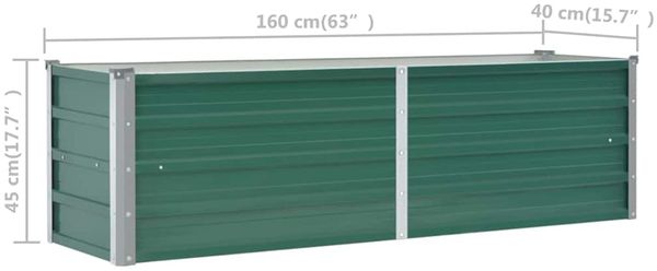vidaXL Garten-Hochbeet Verzinkter Stahl 160x40x45 cm Grün 44851 Bild 8