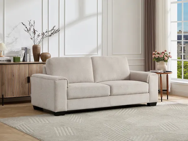 Vente-unique - EMBAPO Sofa Stoff Beige - B 88 cm x H 85 cm x L 202 cm