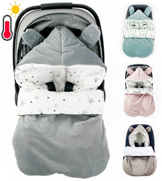 Einschlagdecke Baby Fußsack Schlafsack für Babyschale Übergang Herbst leicht wattiert, BABEES