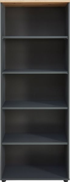 Regal Melanie / Memphis, Holzwerkstoff, Grau, Schwarz, Holzfarben, 75 x 197 x 38 cm