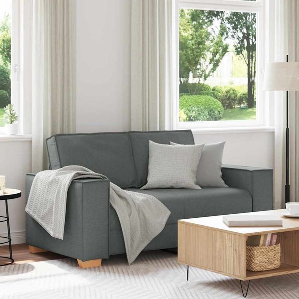vidaXL 2-Sitzer Sofa Dunkelgrau 120 cm Stoff 4104971