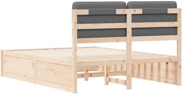vidaXL Bettgestell mit gepolstertem Kopfteil Dunkelgrau 140 x 200 cm 3398195 Bild 6