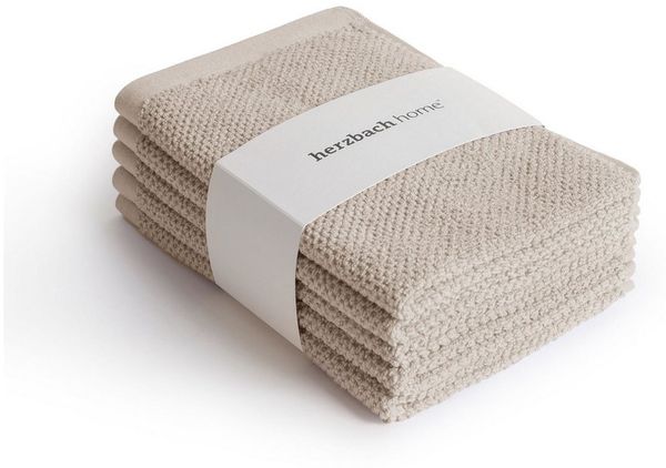 herzbach home Gästehandtücher Spa 30x50cm, (5-St), 525g/m², Premium-Qualität, 100% Baumwolle, einfarbig