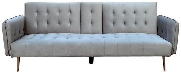HTI-Living Schlafsofa Schlafsofa Eris Velvet Grau mit Becherhalter, Stück 1 Teile, Couch mit Bettfunktion