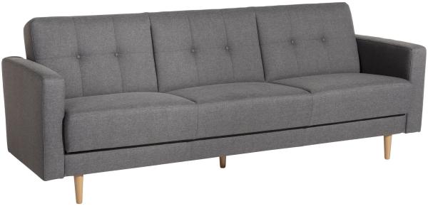 Sofa 3-Sitzer mit Bettfunktion Karalee Bezug Flachgewebe Buche natur / hellgrau 21861