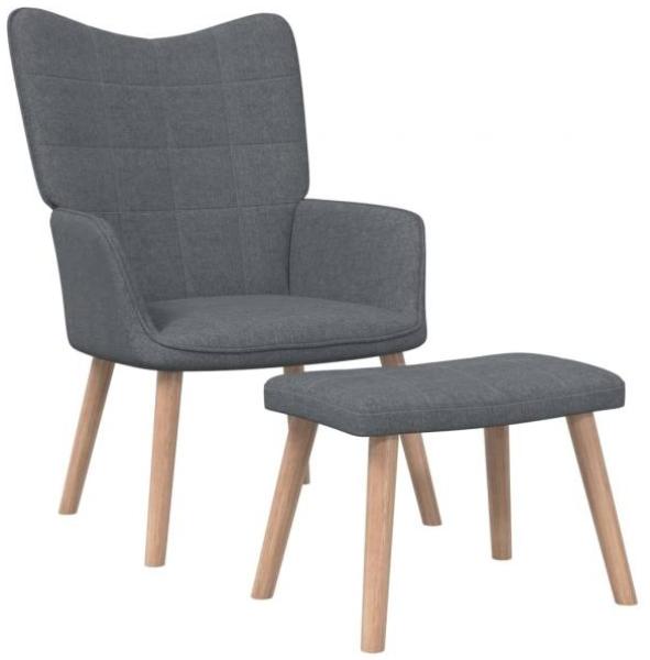 vidaXL Relaxsessel mit Hocker Dunkelgrau Stoff [327931]