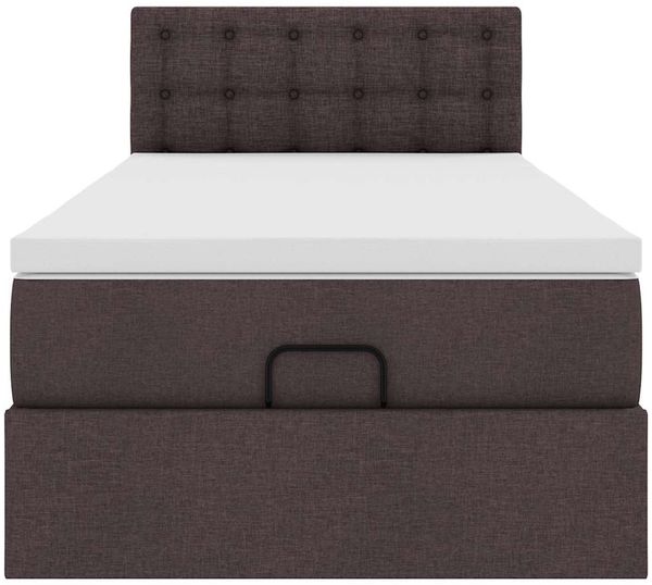 vidaXL Ottoman-Bett mit Matratze Dunkelbraun 90x190 cm Stoff 3311590 Bild 7