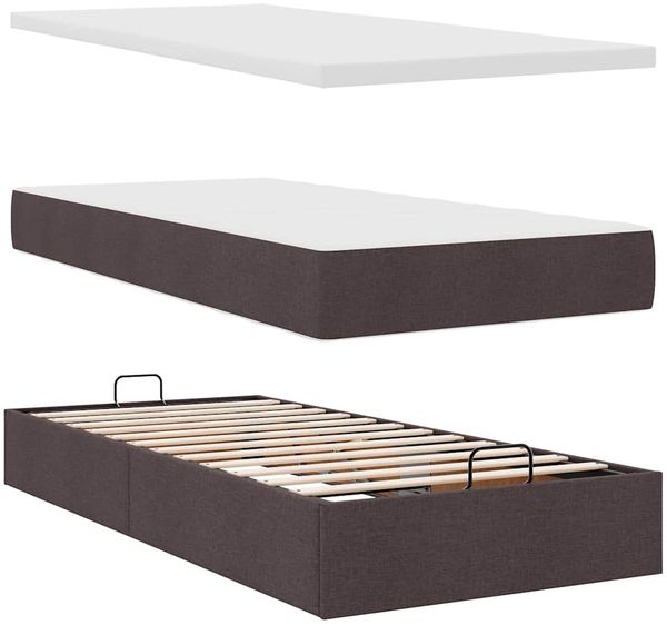 vidaXL Ottoman-Bett mit Matratze Dunkelbraun 90x190 cm Stoff 3311590 Bild 8