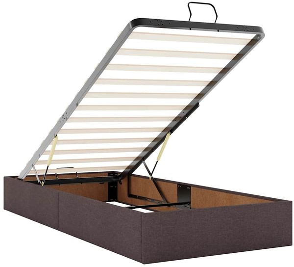 vidaXL Ottoman-Bett mit Matratze Dunkelbraun 90x190 cm Stoff 3311590 Bild 12