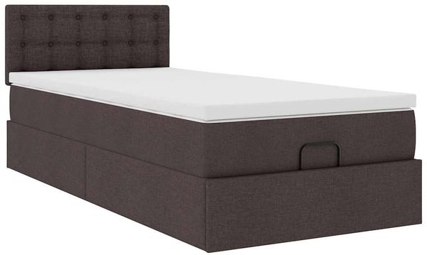 vidaXL Ottoman-Bett mit Matratze Dunkelbraun 90x190 cm Stoff 3311590 Bild 6