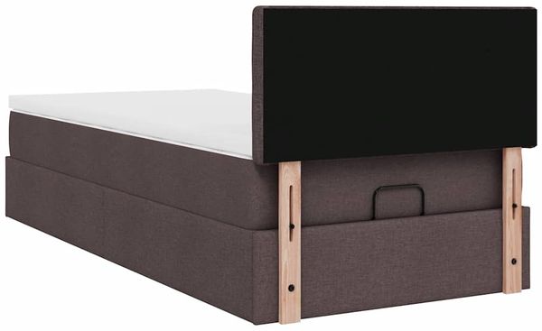 vidaXL Ottoman-Bett mit Matratze Dunkelbraun 90x190 cm Stoff 3311590 Bild 11