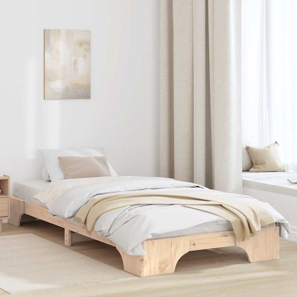 vidaXL Bettrahmen Natur 80 x 200 cm Massives Kiefernholz 872881