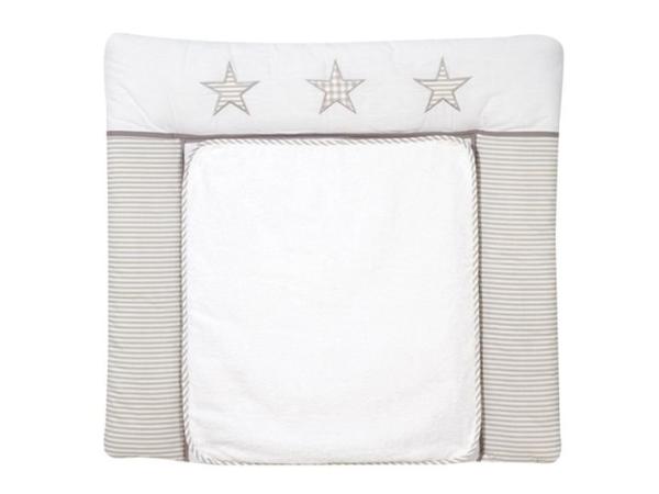 Schardt 3/714 Wickelauflage Stern beige, mit abnehmbarem Frottebezug, 80x75 cm - mit Applikation