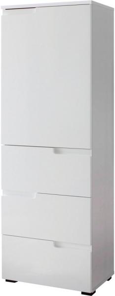 Stella Trading SPICE Büroschrank in Hochglanz Weiß - Halbhoher Aktenschrank mit Schubladen - Modernes Büromöbel Komplettset - 50 x 145 x 35 cm (B/H/T)