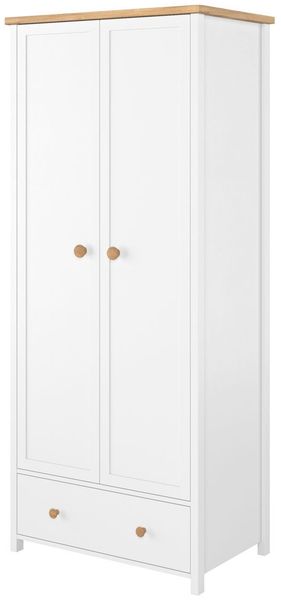 Kleiderschrank ""Story"" Drehtürenschrank 85cm weiß Nash Eiche 2-türig