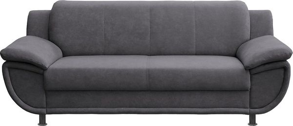 TRENDMANUFAKTUR 3-Sitzer Rondo, Breite 207 cm, breite Armlehnen, Füße schwarz, Big-Sofa wahlweise mit Federkern, in verschiedenen Bezügen bestellbar