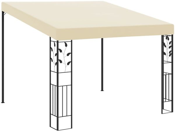 Wand-Pavillon, Gartenpavillon 3x3x2,5 m Cremeweiß