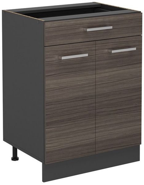 Küchenunterschrank R-Line Edelgrau 60 cm mit Schublade, ohne Arbeitsplatte Vicco Bild 5