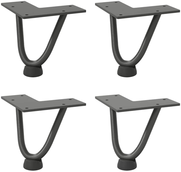 vidaXL Haarnadelbeine für Couchtisch 4 Stk. Anthrazit 10 cm Massivstahl 4012410