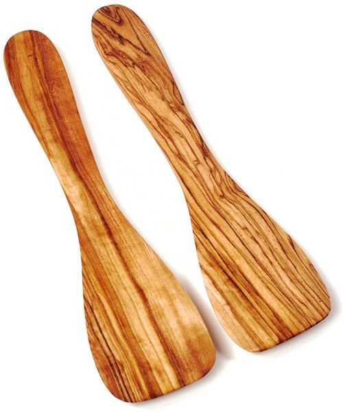 dasOlivenholzbrett Pfannenwender 2er Set Pfannenwender aus Olivenholz, klassisch