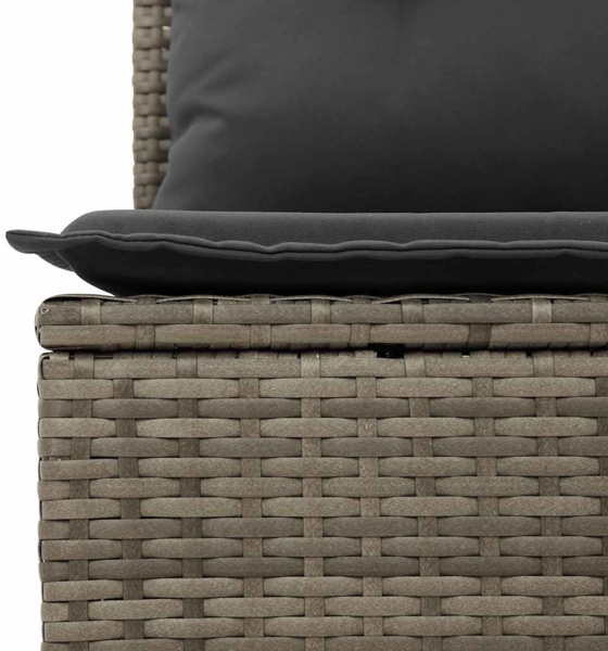 vidaXL 7-tlg. Garten-Sofagarnitur mit Kissen Grau Poly Rattan 3326937 Bild 10