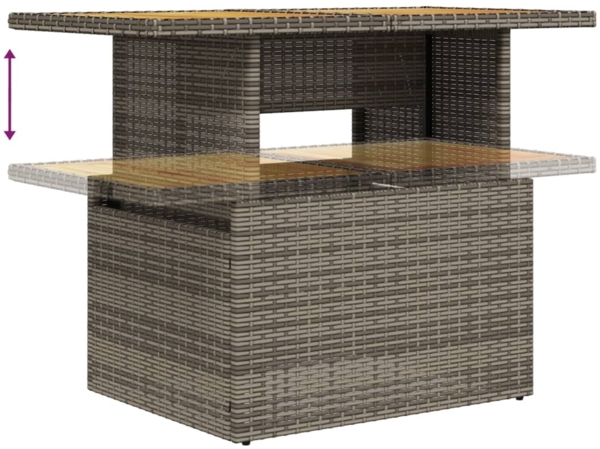 vidaXL 7-tlg. Garten-Sofagarnitur mit Kissen Grau Poly Rattan 3326937 Bild 7