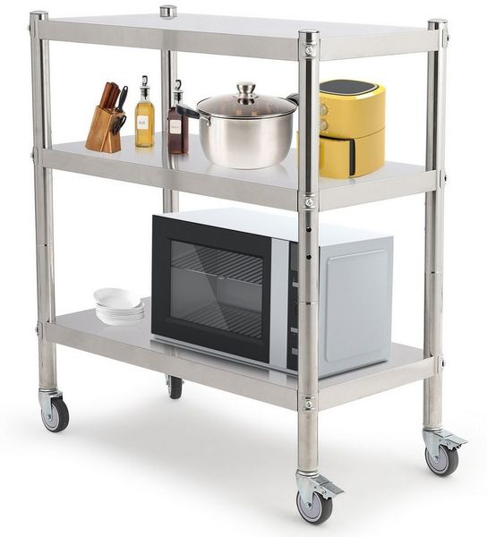 GarveeMore Regalwagen Servierwagen Rollwagen Küchenwagen 81 x 40 x 91 cm