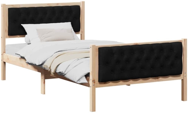 vidaXL Bettrahmen Schwarz 100 x 200 cm Massives Kiefernholz 878421 Bild 2