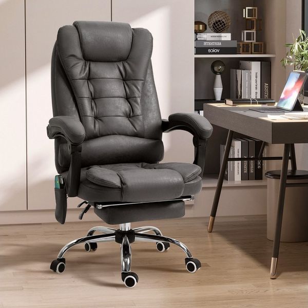 Vinsetto Schreibtischstuhl Bürostuhl mit Massagefunktion, Ergonomisch Drehstuhl mit Wärmefunktion (Computerstuhl, 1 St), höhenverstellbar, Blau