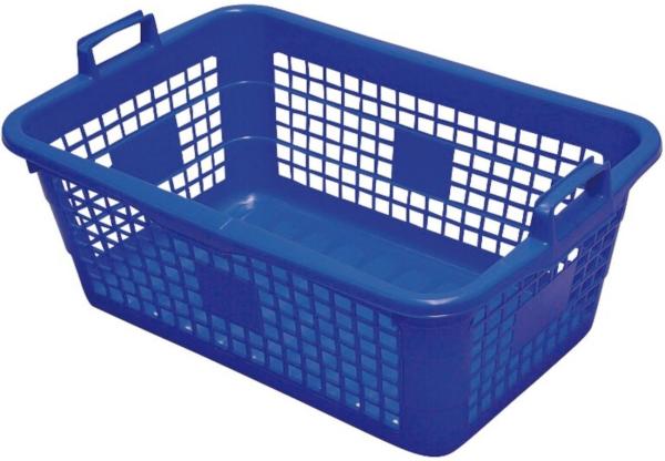 Wäschekorb eckig 80 l, 80 cm, blau