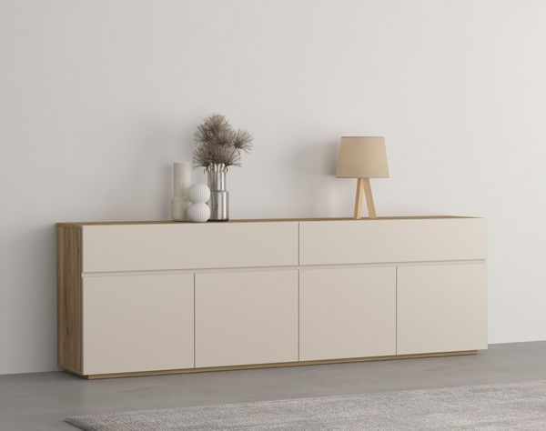 OTTO home Sideboard Criss, Breite 200 cm moderne grifflose Kommode 4Türen/4SK, Schubladenkommode mit viel Stauraum, vielseitig einsetzbar