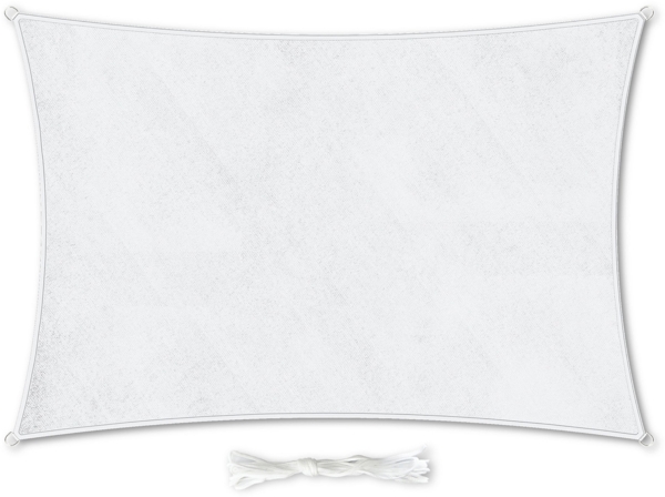 rechteckiges Sonnensegel 3x5 m Befestigungsringe PE luftdurchlässig Creme