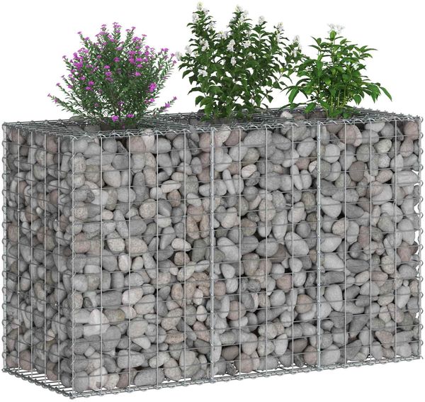 vidaXL Gabionen Hochbeet Silber 42033328 Bild 3