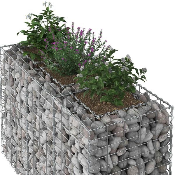 vidaXL Gabionen Hochbeet Silber 42033328 Bild 4