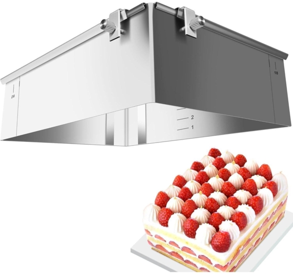 Verstellbarer Edelstahl Backrahmen 8 cm eckig Backform hoch quadratisch