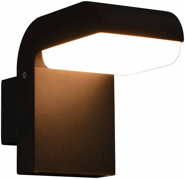 vidaXL Außenwandleuchte LED 9 W Schwarz Oval 45652