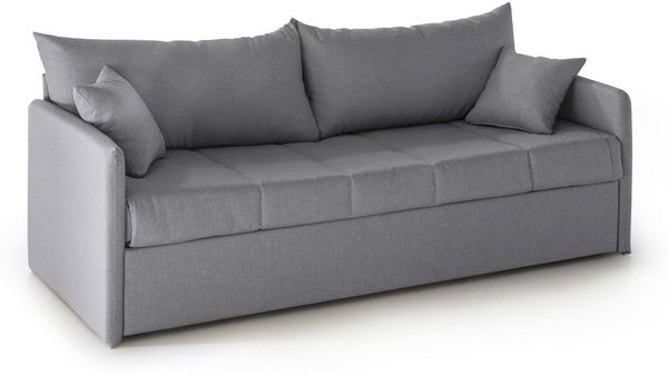 Dmora 3-Sitzer Schlafsofa Avellana, Schlafsofa fürs Wohnzimmer, gepolstert, abnehmbar, 100 % Made in Italy-Qualität, 205x86 h80 cm, Grau