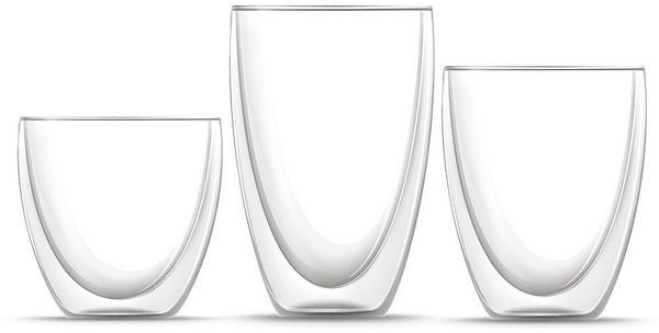 BEM Thermoglas Matcha Latte Macchiato Frappe Eiscafe Doppelwandig, 1-tlg, Borosilikatglas, Kaffeeglas Kaffee Tasse für heiße und kalte Getränke 440 ml