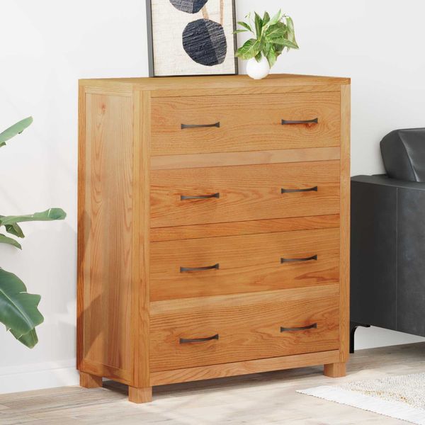 vidaXL Schrank mit Speicher Braun 80 x 35 x 95 cm Massives Eichenholz 4106557