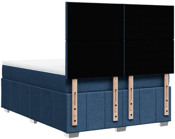 vidaXL Boxspringbett mit Matratze Blau 140x200 cm Stoff 3293990 Bild 8