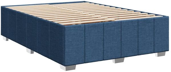 vidaXL Boxspringbett mit Matratze Blau 140x200 cm Stoff 3293990 Bild 10