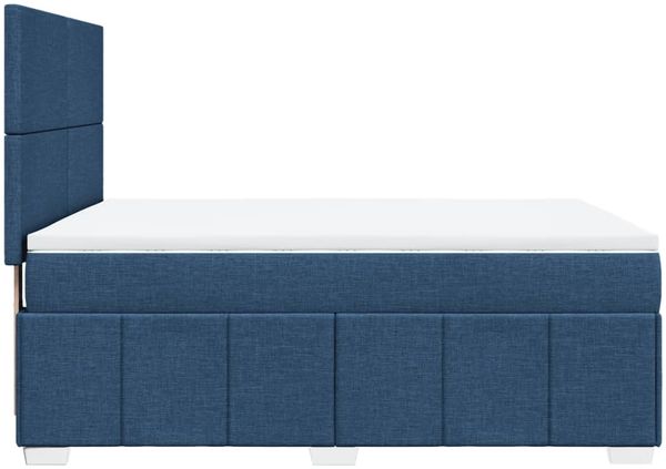 vidaXL Boxspringbett mit Matratze Blau 140x200 cm Stoff 3293990 Bild 7